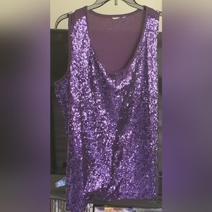 3x Purple Sequin tank NO TAGS